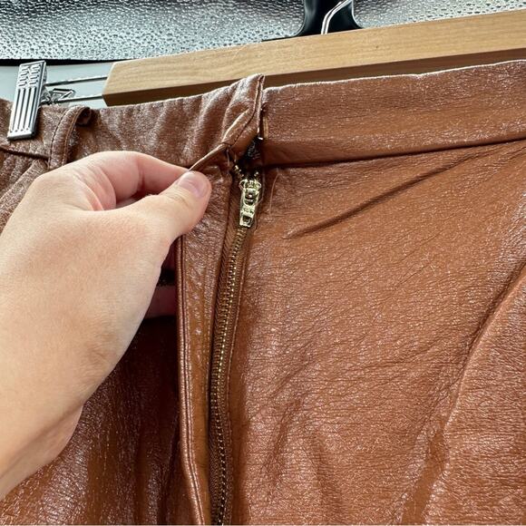 RTR Slate & Willow Brown Faux Leather High‎ Rise Wide Leg Pants Sz XL - Picture 6 of 14